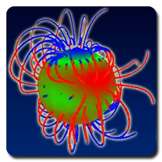 Magentic fields in spherical dynamo undergoing MRI